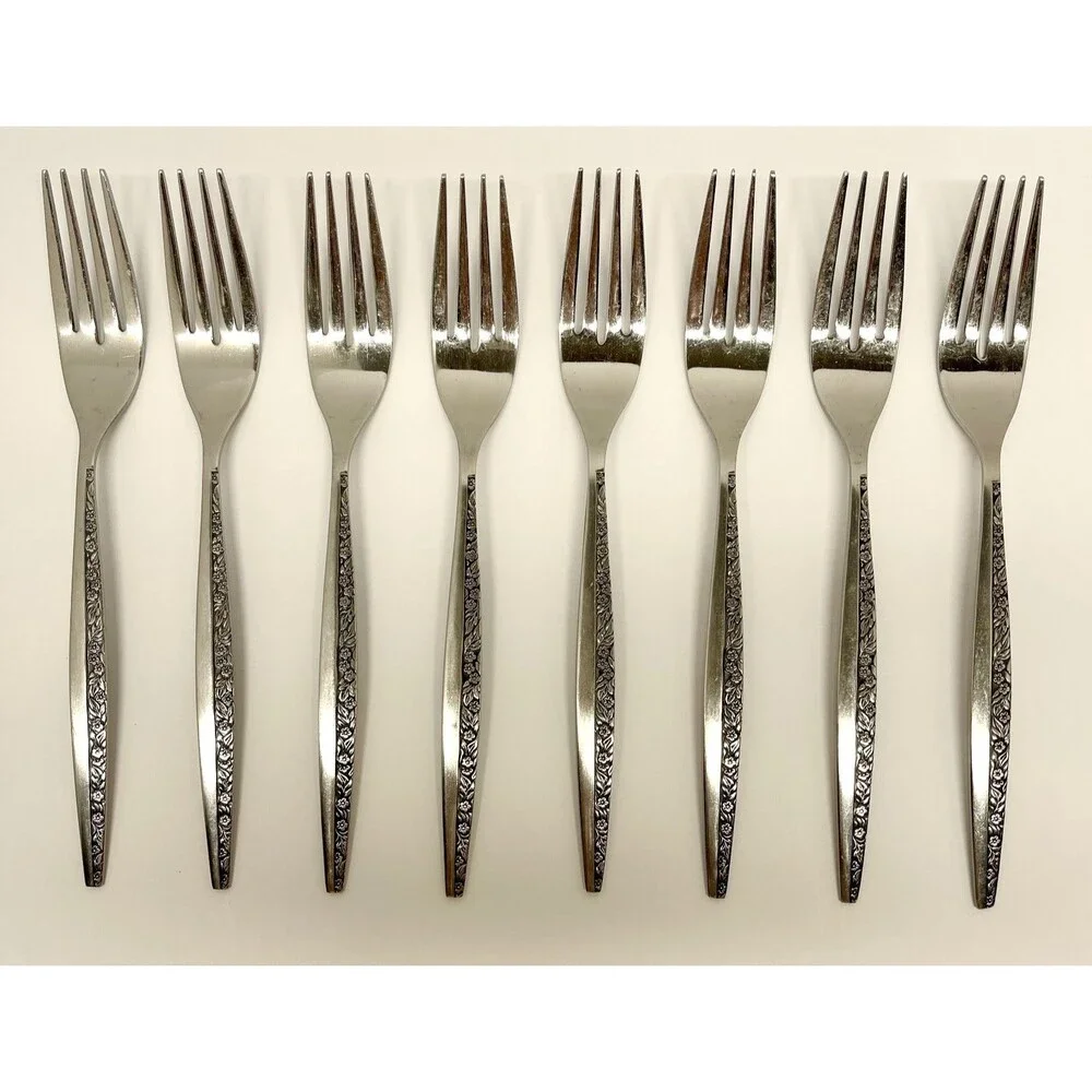 Coventry Bouquet Stainless Flatware–32 Pc Service for 8–Floral Vintage Japan